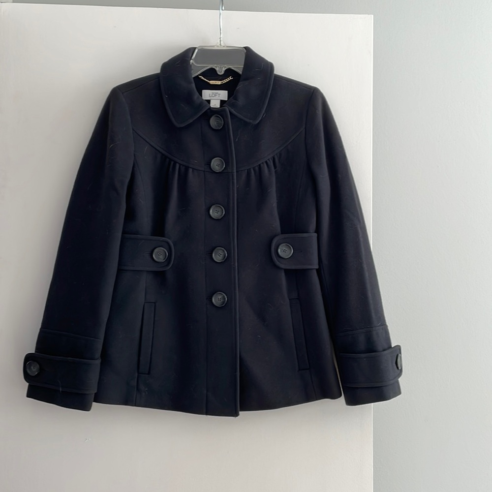 Ann Taylor Loft blue wool coat.